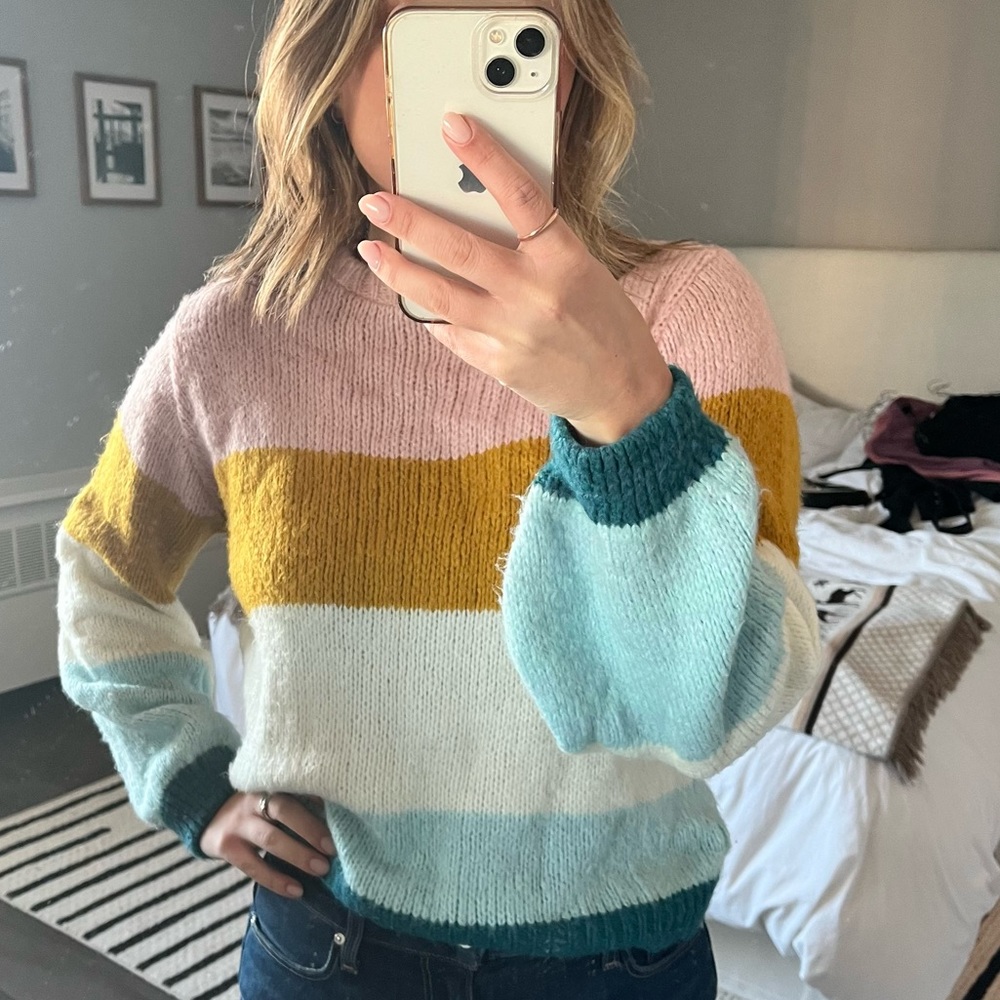 Topshop Striped Color Sweater